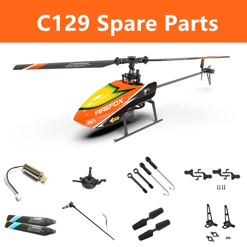 Rc Helicopter Coaxial - FIREFOX C129 4CH RCヘリコプター用スペアパーツリスト：プロペラ、キャノピー、メインフレーム、ギアモーター、ブレード、レシーバー、サーボ、C129アクセサリー