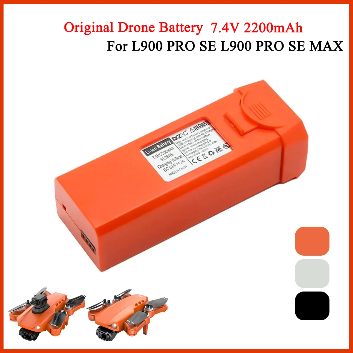 Jjrc Drone X12 - L900 Pro-ドローンバッテリー,7.4V, 2200mAh,オリジナル用アクセサリー