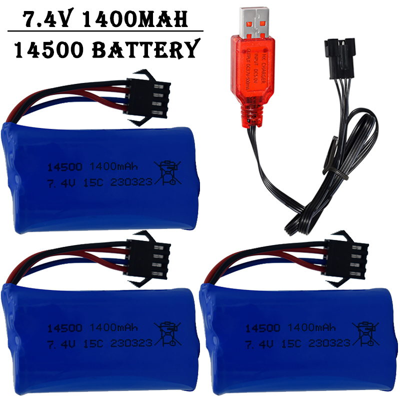 7.4V 1400mAh 14500 リチウムイオンバッテリ - Rc Helicopter Charger のレビューと価格