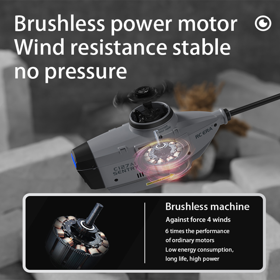 Rc era c127 ai sentryミニブラシレスドロ - Rc Helicopter Single Rotor のレビューと価格